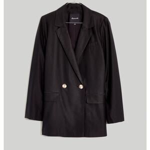 MADEWELL 'Caldwell' Black Double-Breasted Two Button Blazer MEDIUM